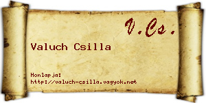 Valuch Csilla névjegykártya